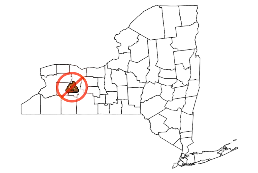 Service area map of NY counties